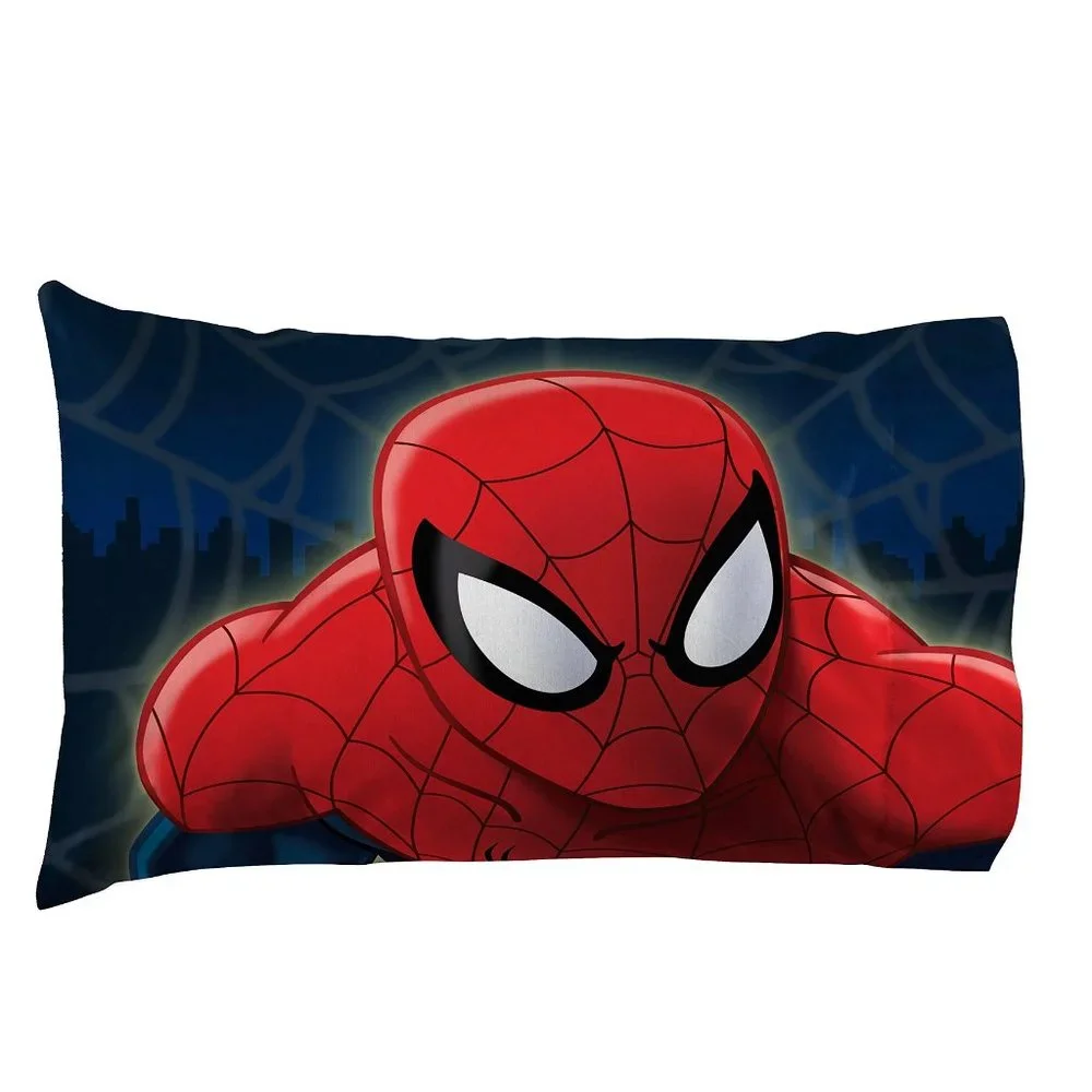 new 3-piece Spiderman Saving The Day Twin Sheet Set in Navy Blue + Red + Black